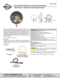 Thumbnail of document Manual - DA/DS Bourdon Tube Pressure Switches